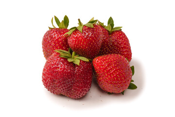 Fresh group of berries isolated on a white background.