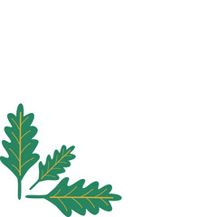 Flat style green leaf design illustration for eco, nature, botanical, organic, decorative, and environment related background themes.