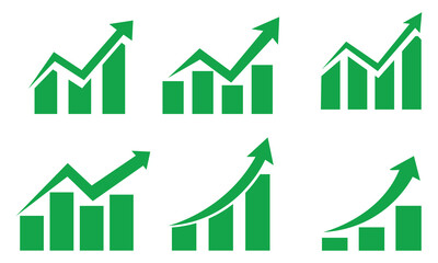 stock market  green up arrow business graph growing pointing, Business development and progress chart. Market trend and data analysis vector illustration.business profit, share market, eps10