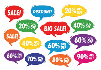 Sale speech bubble, Discount Sale label