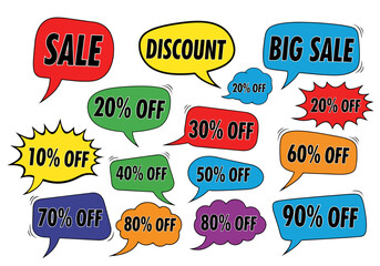 Set of discount labels
