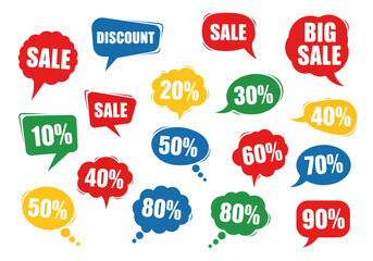 Set of discount labels