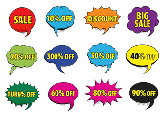 Set of colorful stickers