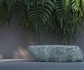 3D Render Animation 4K Platform for Placing Products with Tree Shadows 