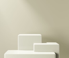 3d rendering illustration of podium stage display showcase