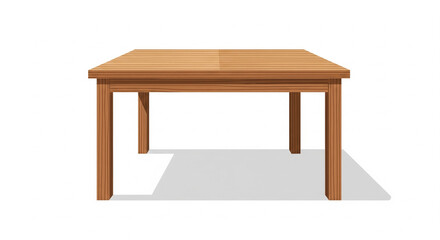 Fototapeta premium Simple Rectangular Wooden Table, Functional Furniture for Home or Office, Isolated transparent background