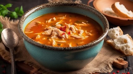 Spicy tripe soup seasoned with a mix of peppers