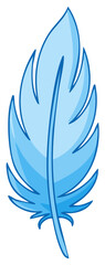 Obraz premium Light Blue Feather Illustration Detailed Design with Dark Blue Outline