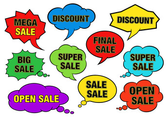 Set of discount labels, Set of colorful sale labels