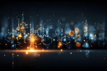 Illuminating Scientific Structures: An artistic representation of glowing molecular structures. The image encapsulates a vibrant world of scientific research and discovery.