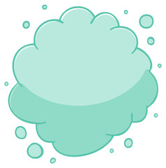 Obraz premium Whimsical Green Cloud Shape with Bubbles Frame Cartoon Template Element Graphics