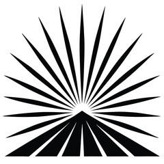 Obraz premium Black Radial Lines Emanating from Central Point, Forming Abstract Sunburst Pattern