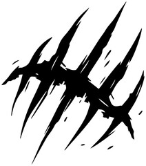 Jagged Black Claw Marks Rip Through White Space, Evoking Danger and Aggression