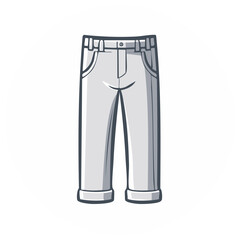 Light Grey Casual Pants Clothing Apparel Illustration Vector Icon Design