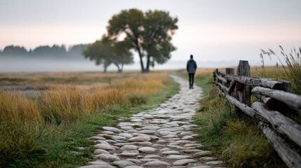 Peaceful walk in the woods on a well maintained path