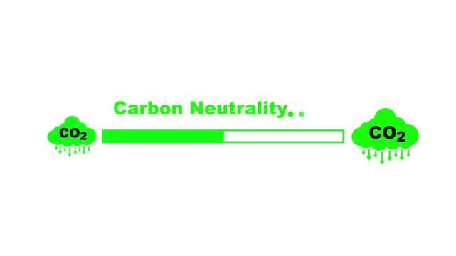 Carbon neutrality concept. increasing loading with carbon reduction for decrease CO2 or carbon neutral. Net zero greenhouse gas emissions target. Climate neutrality long term strategy.