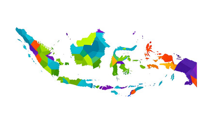 Colorful Geometric Map of Southeast Asia with Bright Colors and Modern Style