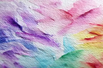 Abstract colorful paint strokes on textured paper