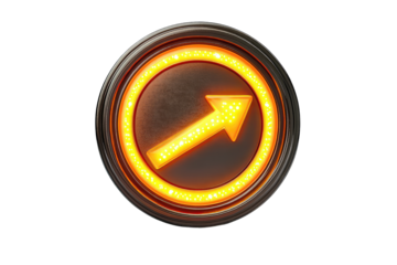 Circular traffic sign with luminous arrow