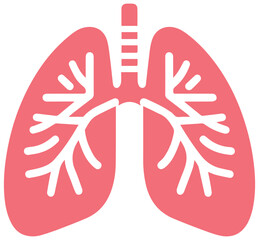 Stylized pink lungs graphic for medical and health concept design