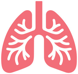 Healthy lungs icon symbolizing respiratory health and breathing awareness for medical concepts