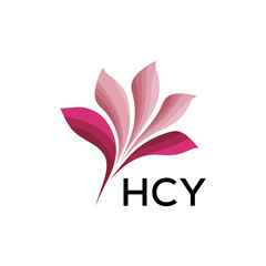 HCY Modern Floral Abstract Logo Design, HCY Later Logo, Creative Botanical Brand Identity
