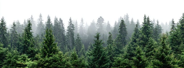 Misty evergreen forest