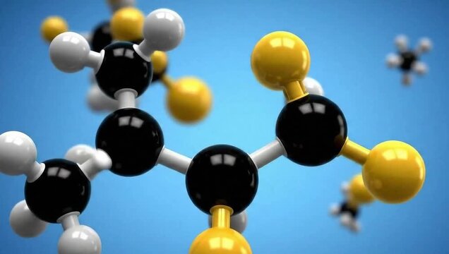 Molecular Marvel: A captivating visualization of molecular structures, with their atoms precisely arranged and vibrantly rendered against a subtle blue backdrop.