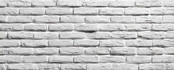 A close-up view of a white brick wall, showing the rectangular shapes and texture of the individual bricks