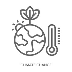 Climate Change Icon Line Style. Design Vector Illustration