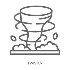 Twister Icon Line Style. Design Vector Illustration