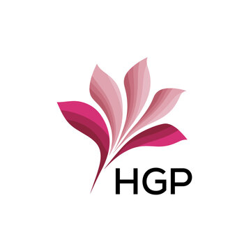 HGP Modern Floral Abstract Logo Design, HGP Later Logo, Creative Botanical Brand Identity
