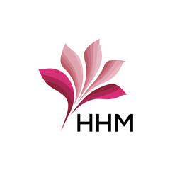 Obraz premium HHM Modern Floral Abstract Logo Design, HHM Later Logo, Creative Botanical Brand Identity 