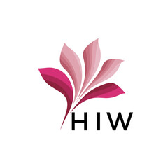 Obraz premium HIW Elegant Floral Abstract Logo Design, HIW Later Logo, Creative Minimal Nature Logo 