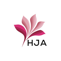 Obraz premium HJA Elegant Floral Abstract Logo Design, HJA Later Logo, Creative Minimal Nature Logo 
