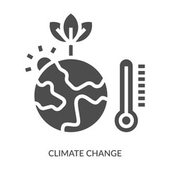Climate Change Icon Line Style. Design Vector Illustration