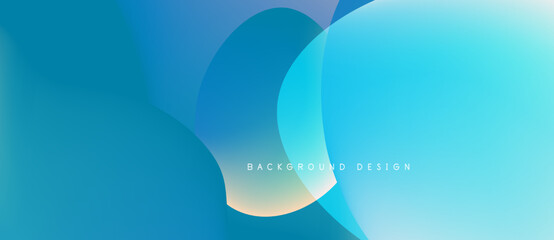 Abstract fluid shapes, blue tones dominate. Gradient background creates depth, modern design element. Minimalist aesthetic, smooth transitions visible.