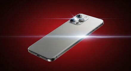 Sleek modern smartphone with advanced camera array showcased with glowing light effect
