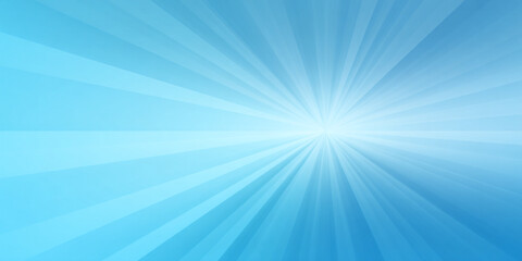 A bright blue background with radiating light beams emanating from the center.