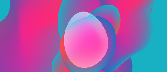 Abstract vibrant shapes blend. Pink, blue hues create fluid, modern design. Soft gradients dominate composition.