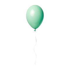 Mint balloon isolated on transparent background