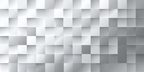 A monochrome geometric pattern of squares with varying shades of grey and white creating a subtle dimensional effect.