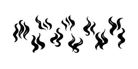 Abstract wisps of smoke doodle black