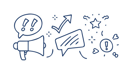 Announcement and Communication Icons megaphone speech bubble