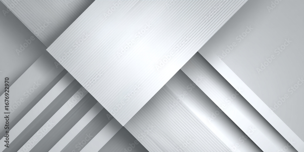 Wall mural a modern abstract background featuring overlapping white and grey geometric shapes with diagonal lin