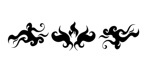 Fototapeta premium Black smoke wisps abstract ethereal