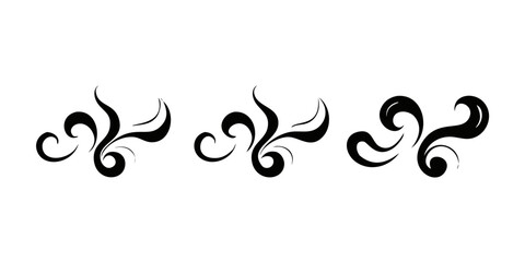 Black Swirling Smoke Design abstract steam