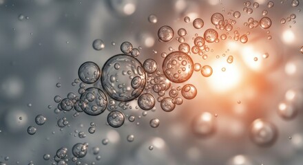 Abstract Bubbles Under Water with Warm Light and Soft Focus
