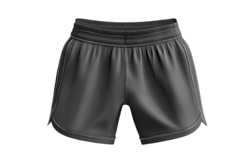 Gray athletic shorts, front view