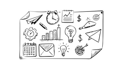 Business Icons Doodle sketch finance © BOY